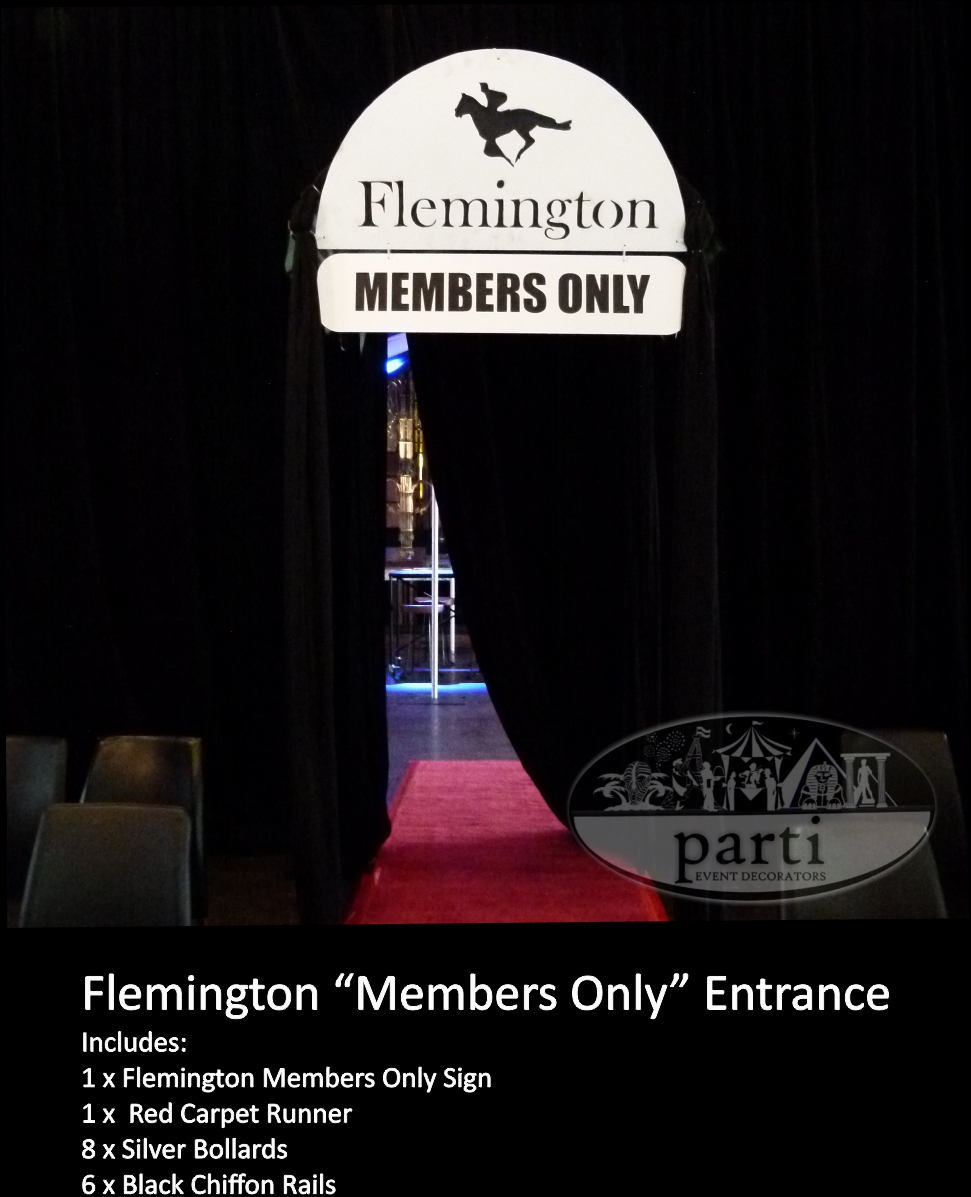 Flemington Members Only (Black & White) Event Entrance by Parti Event Decorators